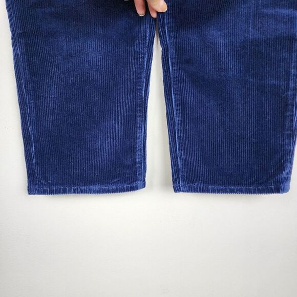 Lands End Blue Corduroy Pants Stretchy High Rise Women Size 14 P - Picture 6 of 16